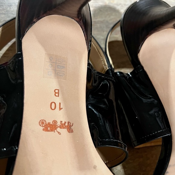 Coach Marla open toe strapped glossy kitten heels sandals - Picture 15 of 16